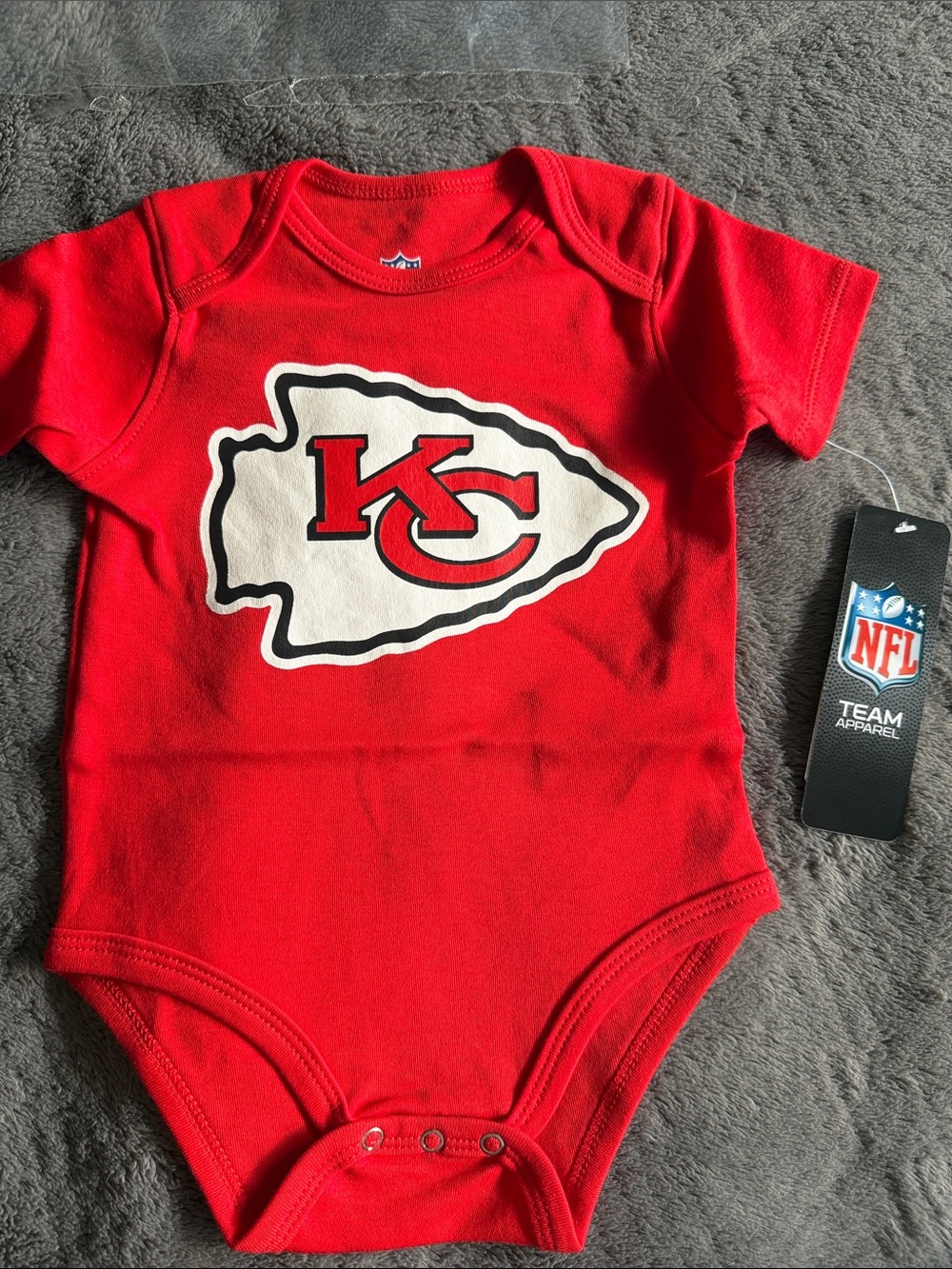 NFL Red Kansas City Chiefs Infant Bodysuit with Team Logo